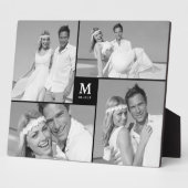 Black Box Timeless Monogram Weduwfoto Easel Fotoplaat (Zijkant)