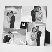 Black Box Timeless Monogram Weduwfoto Easel Fotoplaat (Zijkant)