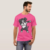 Black Boxer Dabbing Funny Dog Dab Dance Shirt (Voorkant volledig)