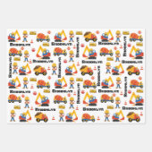 Black Boy Construction Personalized Inpakpapier Vel (Voorkant)