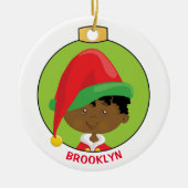 Black Boy Elf Keramisch Ornament (Voorkant)
