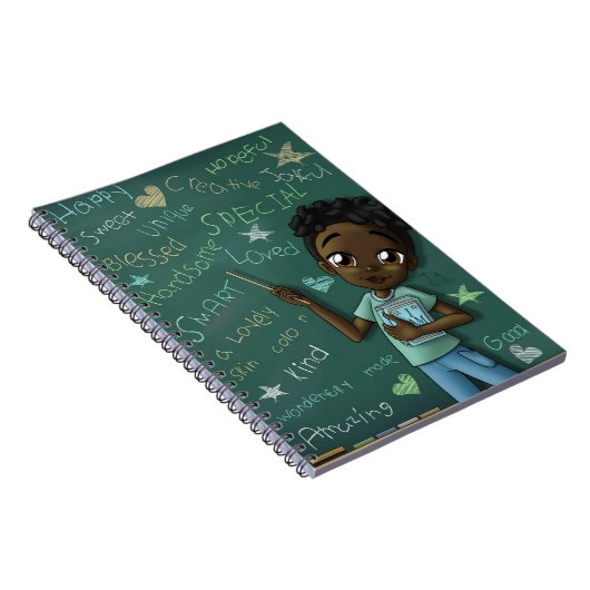 Black Boy en Positive Words Notitieboek (Rechterzijde)