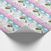 Black Boy & Girl Twins Baby shower Gift Wrap Cadeaupapier (Hoek)