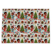 Black Boy Holiday Joy Gift Bag Groot Cadeauzakje (Voorkant)