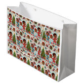 Black Boy Holiday Joy Gift Bag Groot Cadeauzakje (Voorkant Gekanteld)