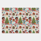 Black Boy Holiday Joy Gift Wrapping Inpakpapier Vel (Voorkant 2)