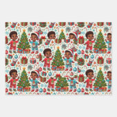 Black Boy Holiday Joy Gift Wrapping Inpakpapier Vel (Voorkant)