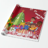 Black Boy Joy Kerstmis Cadeaupapier (Uitgerold)