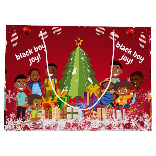 Black Boy Joy Kerstmis Groot Cadeauzakje (Achterkant)