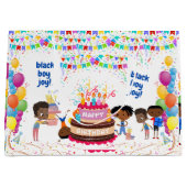 Black Boy Joy Verjaardag Groot Cadeauzakje (Voorkant)