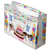 Black Boy Joy Verjaardag Groot Cadeauzakje (Voorkant Gekanteld)