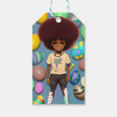 Black Boy Melanin Bruh Easter Hunt Basket Cadeaulabel (Voorkant)