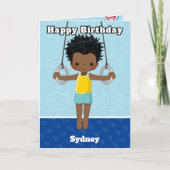 Black Boys Gymnastics Word Search Happy Birthday Kaart (Voorkant)