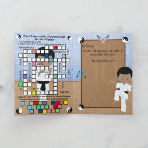 Black Boys Karate Geheim Bericht Gelukkige Verjaar Kaart