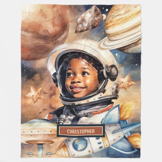 Black Boys 'Rocket Blanket Waterverf Slaapkamer Gi Fleece Deken (Voorkant)