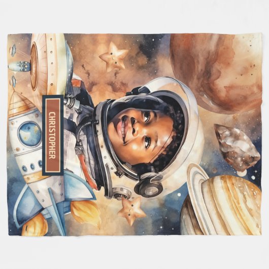 Black Boys 'Rocket Blanket Waterverf Slaapkamer Gi Fleece Deken (Voorkant (Horizontaal))