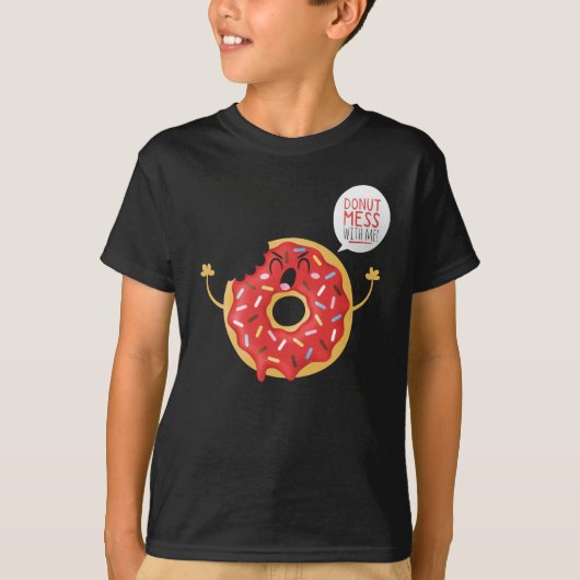 Black Boys Shirt Cool Donut Schaats Fun (Voorkant)