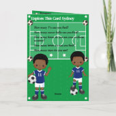 Black Boys Voetbal Je bent een-doolhof-ing Happy B Kaart (Achterkant)