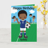 Black Boys Voetbal Je bent een-doolhof-ing Happy B Kaart (Gele Bloem)