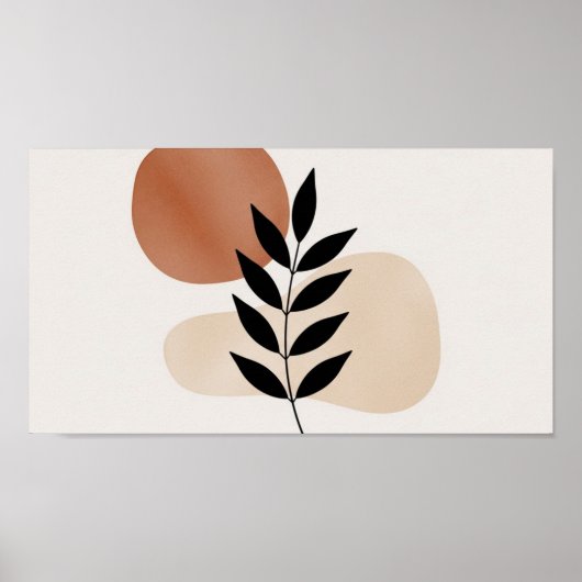 Black Branch Leaf Wall Art Poster (Voorkant)