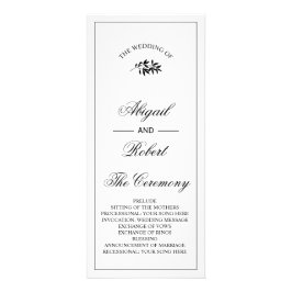 Black branch Old Money wedding program Reclamekaart