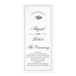 Black branch Old Money wedding program Reclamekaart