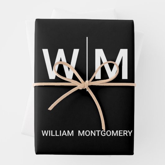 Black Branded Logo | onderneming Inpakpapier Vel (In situ)