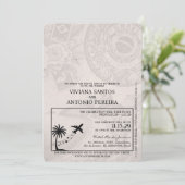 Black Brazil Passport Wedding Invitation Kaart (Staand voorkant)