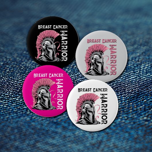 Black Breast Cancer Warrior Ronde Button 5,7 Cm