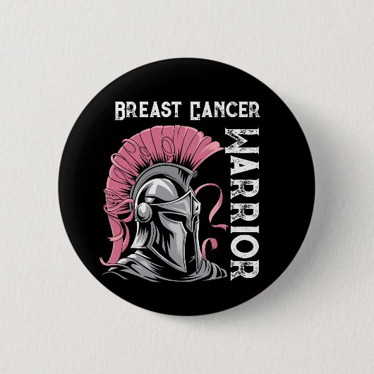 Black Breast Cancer Warrior Ronde Button 5,7 Cm (Voorkant)