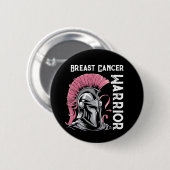 Black Breast Cancer Warrior Ronde Button 5,7 Cm (Voorkant /achterkant)