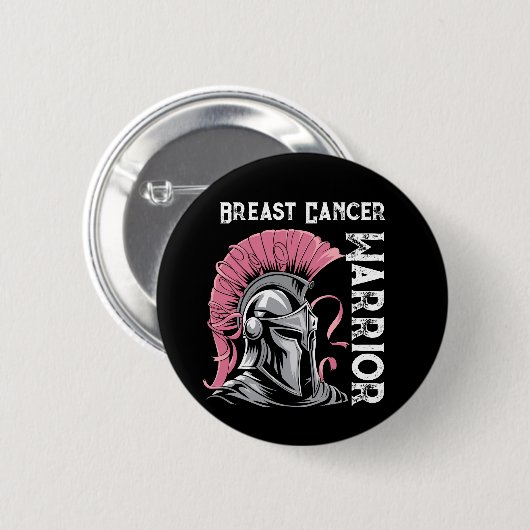 Black Breast Cancer Warrior Ronde Button 5,7 Cm (Voorkant /achterkant)