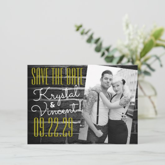 Black Brick De datum opslaan Kaart (Staand voorkant)