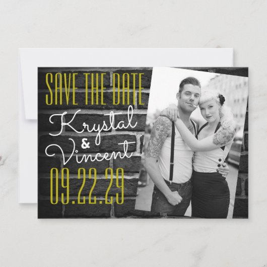 Black Brick De datum opslaan Kaart (Voorkant)