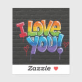 Black Brick Graffiti I Love You Sticker (Vel)
