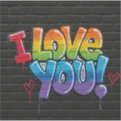 Black Brick Graffiti I Love You Sticker (Voorkant)