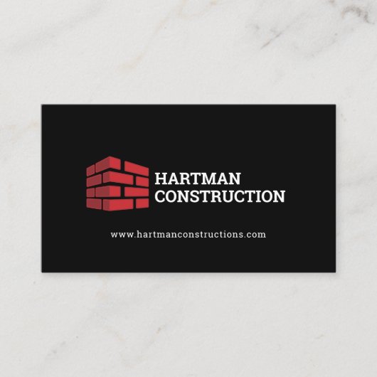 Black Brick WALL Construction Contractor Visitekaartje (Voorkant)