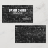 Black Brick Wall Modern Simple Custom Visitekaartje (Voorkant / Achterkant)