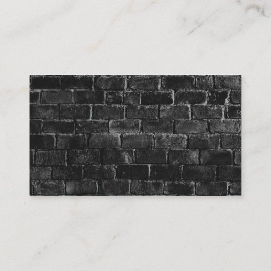 Black Brick Wall Modern Simple Custom Visitekaartje (Achterkant)