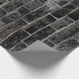 Black Brick Wall patroon Cadeaupapier