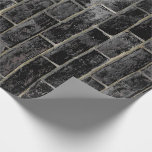 Black Brick Wall patroon Cadeaupapier