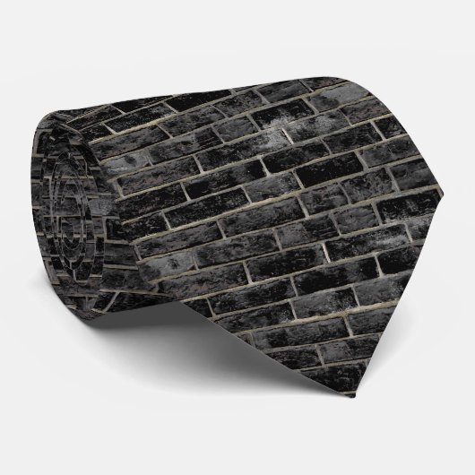 Black Brick Wall patroon Stropdas (Opgerold)