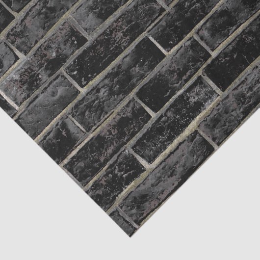 Black Brick Wall patroon Tissuepapier (Detail)