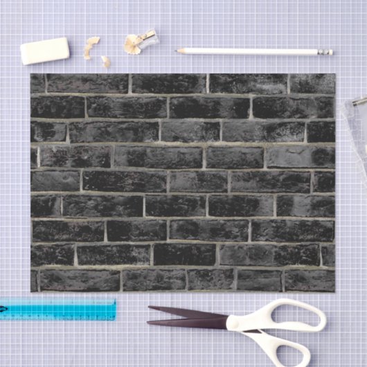 Black Brick Wall patroon Tissuepapier (Craft)