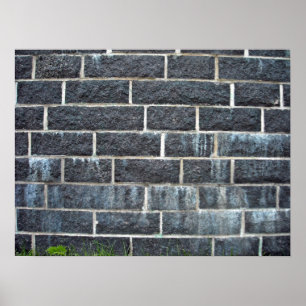 Black Brick Wall textuur Poster