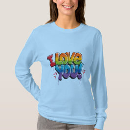 Black Brick Wall with Graffiti “I Love You!” T-shirt