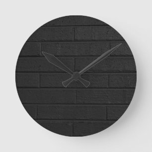 Black Bricks Ronde Klok