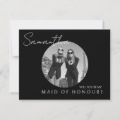 Black Brides voorstel Maid of eer foto kaart (Voorkant)