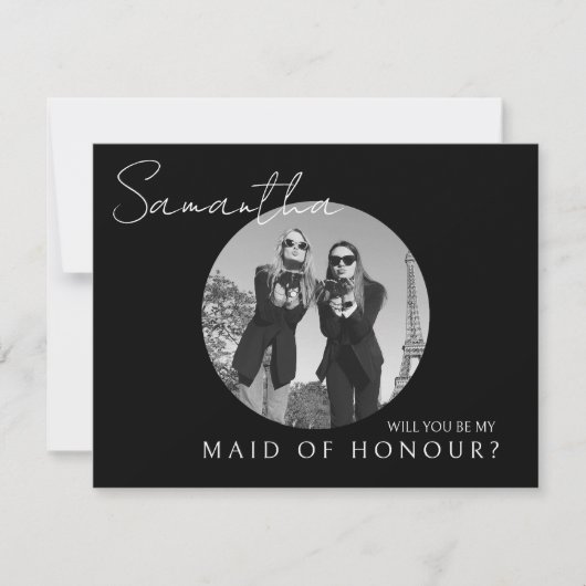 Black Brides voorstel Maid of eer foto kaart (Voorkant)