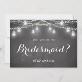 Black Bridesmaid Invitation schoolbord Kaart (Voorkant)